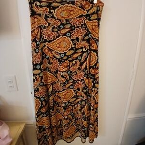 LuLaRoe Maxi Skirt - Black and Orange Paisley